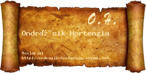 Ondrásik Hortenzia névjegykártya